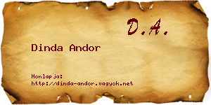 Dinda Andor névjegykártya