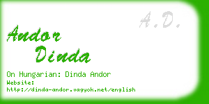 andor dinda business card